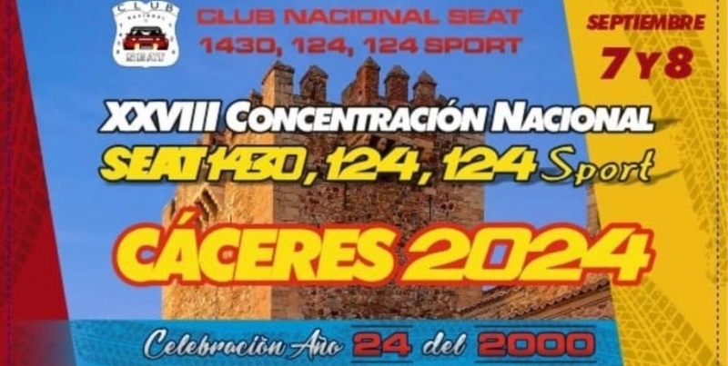 Amantes de los Seat 124 se dan cita en Cáceres en la XXVIII Concentración Nacional Seat 1430, 124 Y 124 Sport