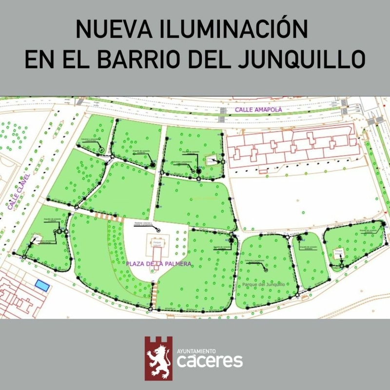 El Ayuntamiento de Cáceres mejora la iluminación pública con la instalación de 90 nuevas farolas con luz LED