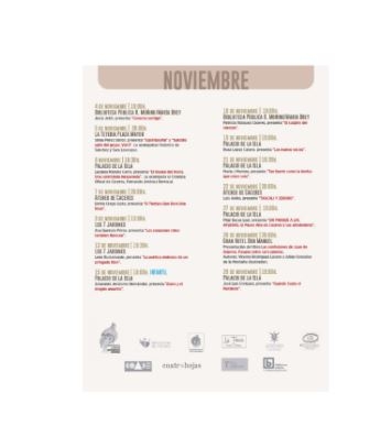 La V edición del “Otoño Literario” continúa su curso con cuatro nuevas presentaciones esta semana