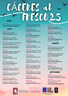 El Ayuntamiento organiza una nueva edición de ‘Cáceres al Fresco’ con talleres, cuentacuentos, juegos y rutas medioambientales para toda la familia