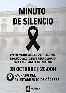 El alcalde traslada, en nombre de toda la ciudadanía cacereña, las condolencias a los familiares de las víctimas del accidente ferroviario